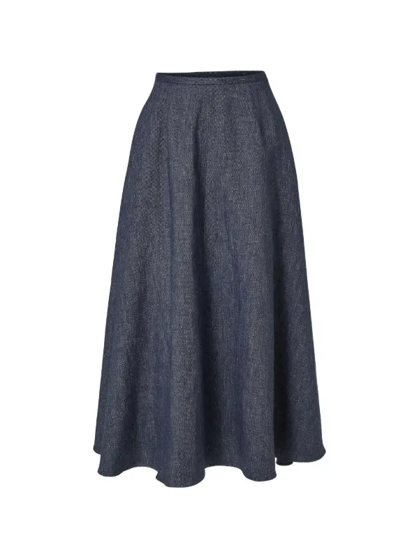 Carolina Herrera Half-circle Midi Skirt in Blue