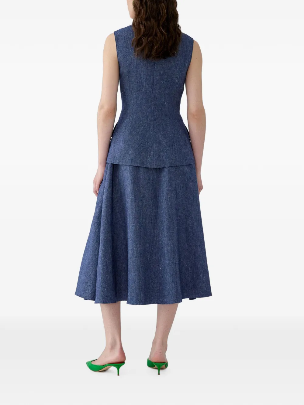 Carolina Herrera Midi-rok met halve cirkel Blauw
