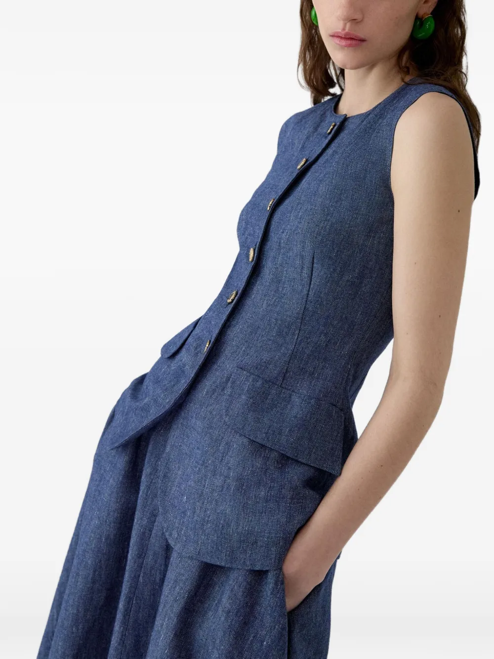 Carolina Herrera Midi-rok met halve cirkel Blauw