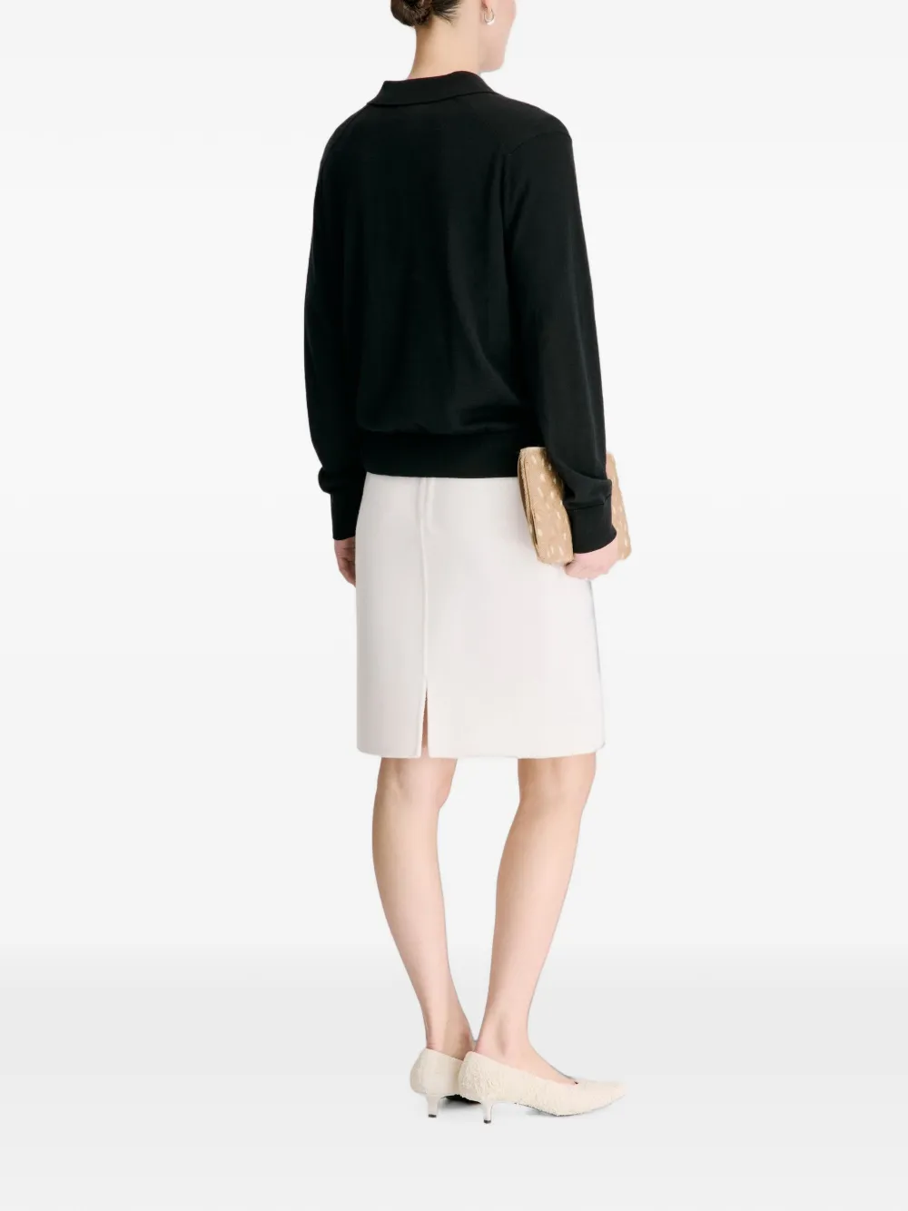 LouLou de Saison Fijngebreid poloshirt Zwart