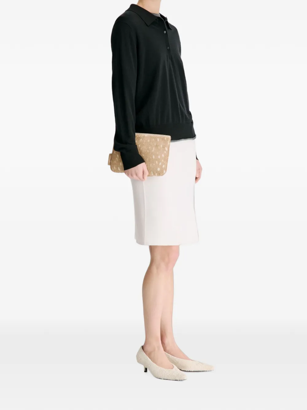 LouLou de Saison Fijngebreid poloshirt Zwart