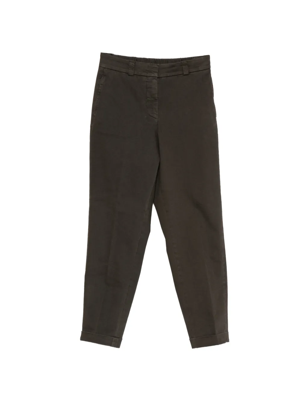 Peserico cuffed-hem cropped trousers - Braun