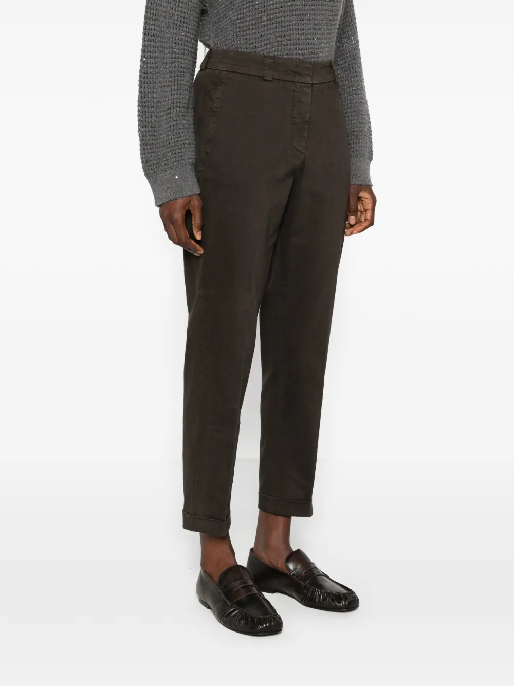 Peserico Cropped broek Bruin