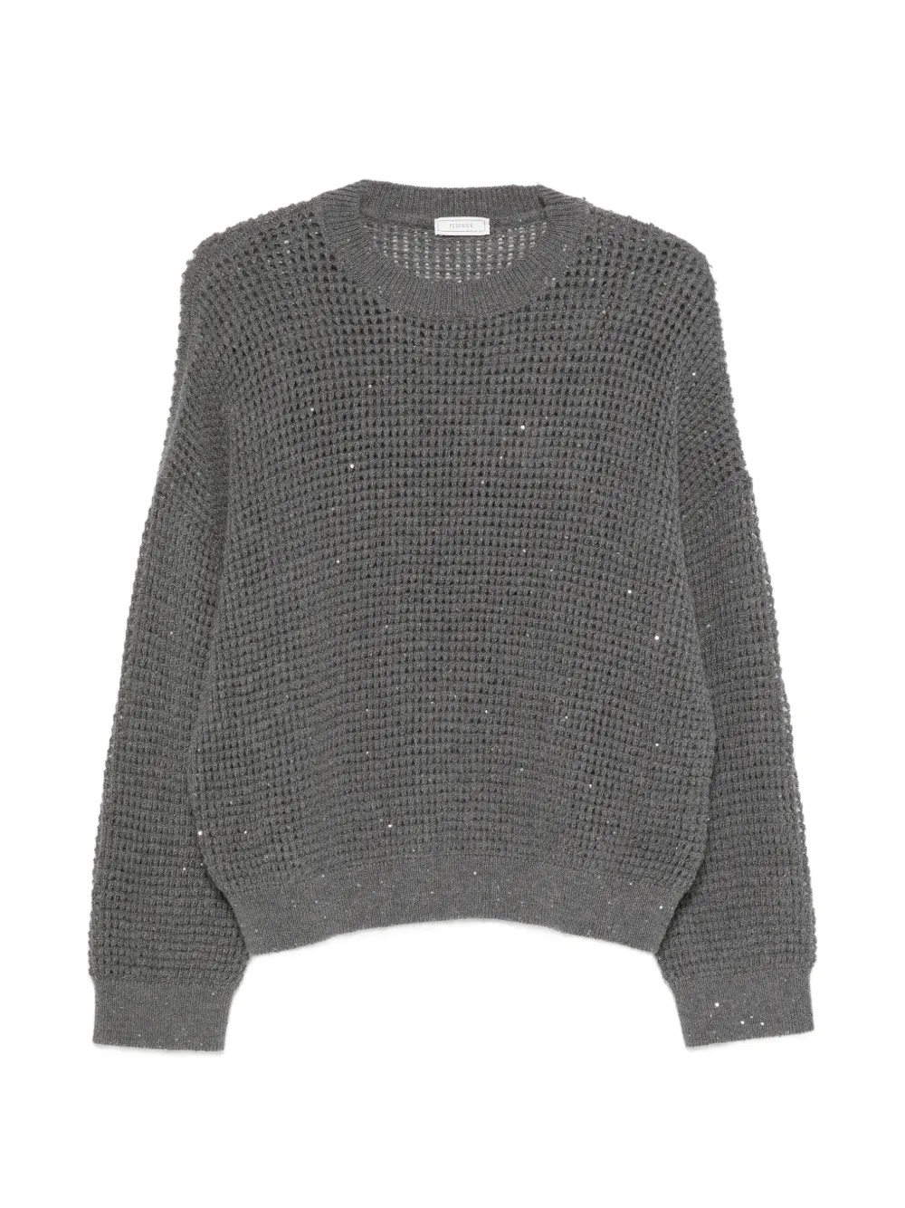 Peserico sequin-embellished open-knit sweater - Grigio