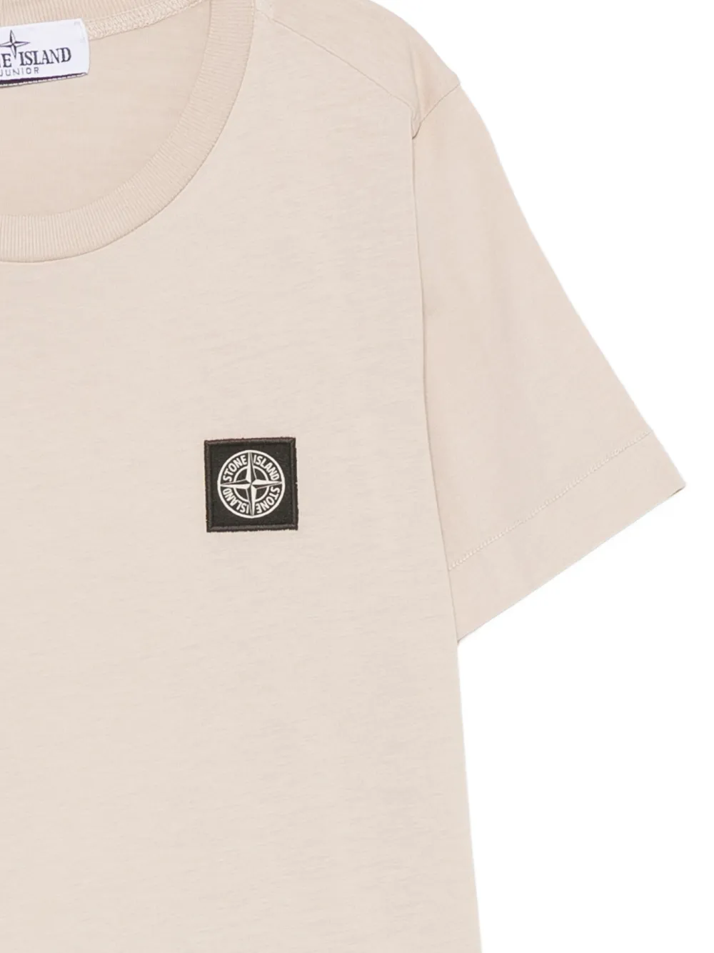 Stone Island Junior T-shirt met logopatch Beige