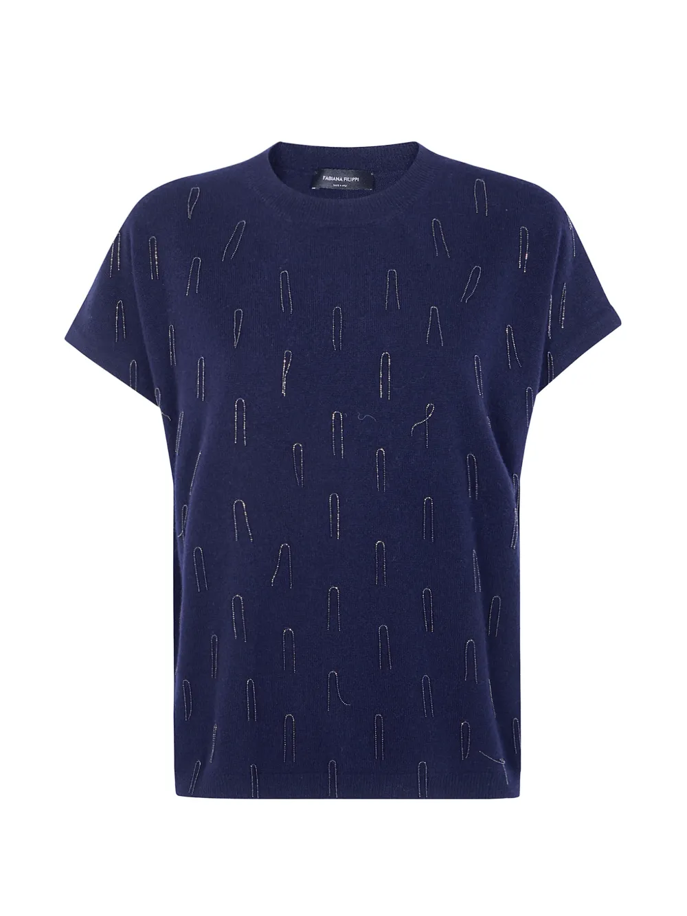 Fabiana Filippi Verziertes T-Shirt - Blau
