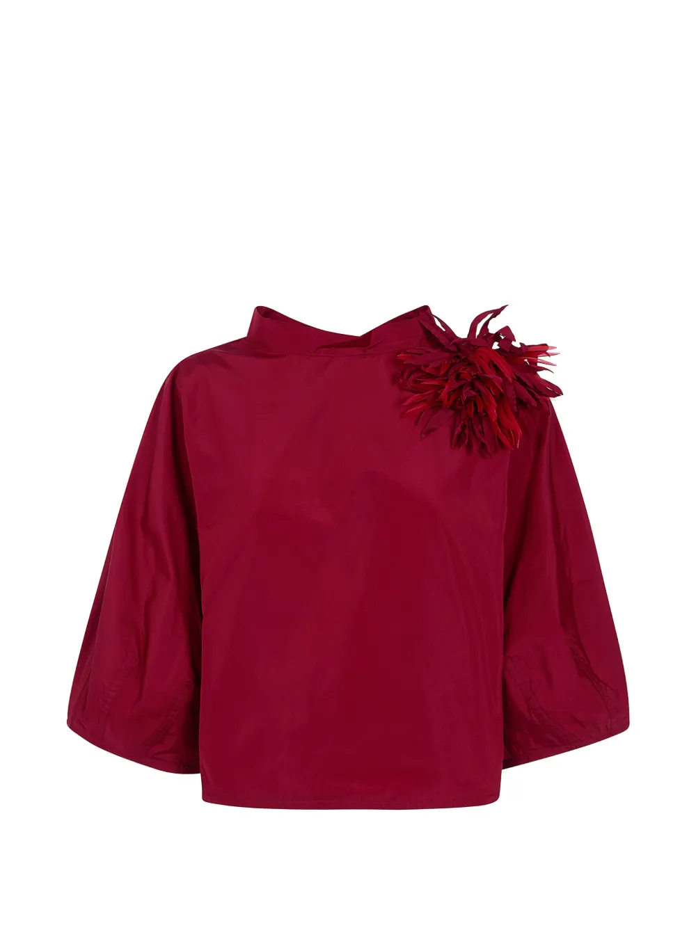 Liviana Conti floral-appliqué bow-detail blouse - Rosso