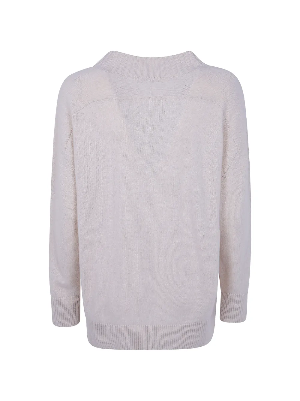 Liviana Conti Trui met V-hals en geribbelde afwerking Beige