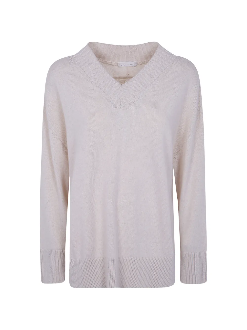 Liviana Conti V-neck ribbed-trim sweater - Toni neutri