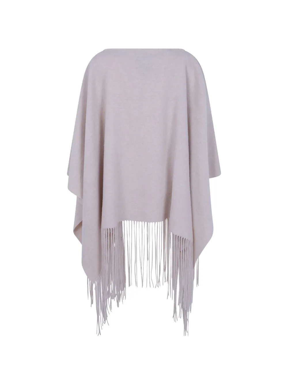 Liviana Conti fringe-trim poncho cape Beige