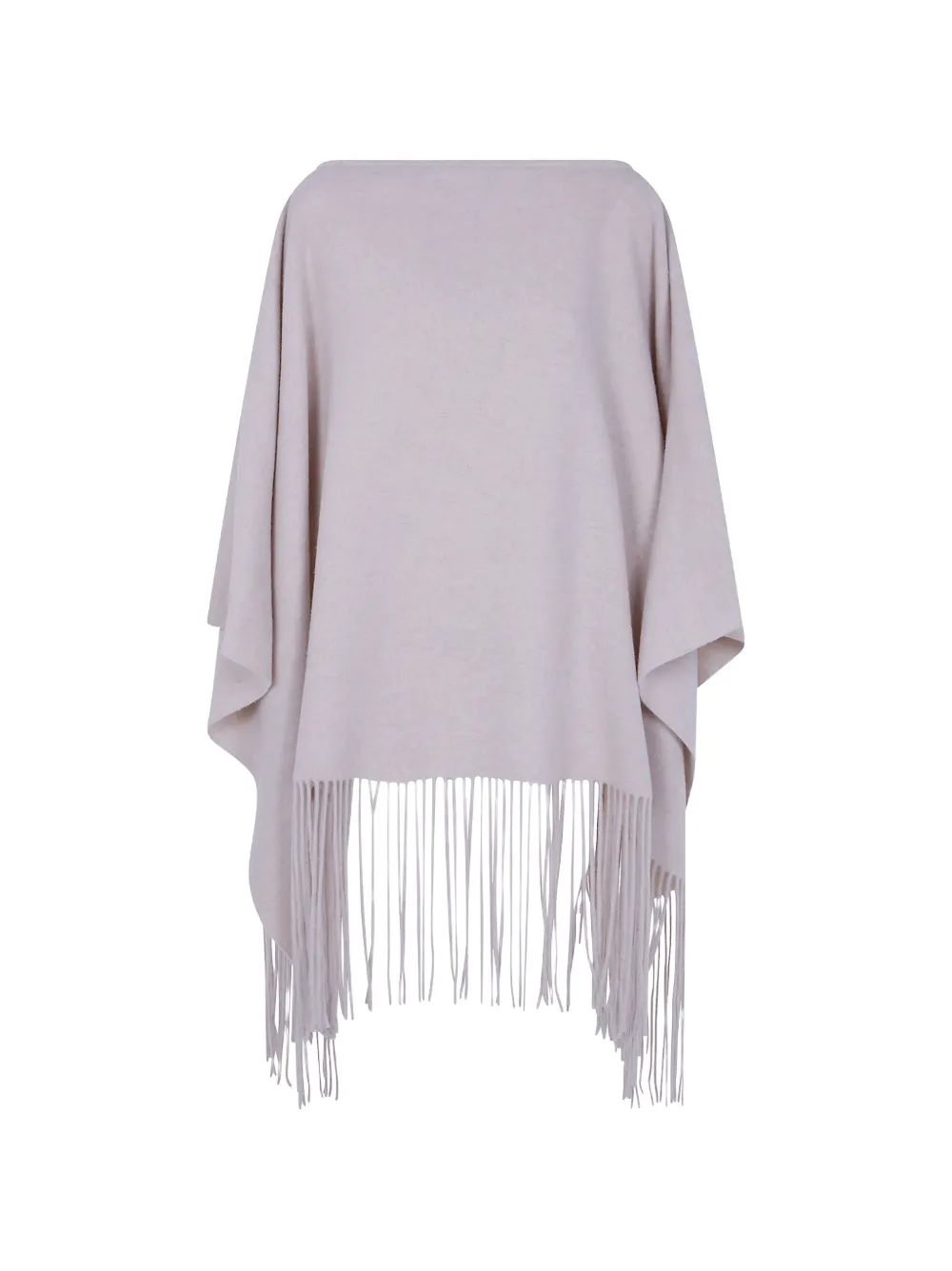 Liviana Conti fringe-trim poncho cape - Nude