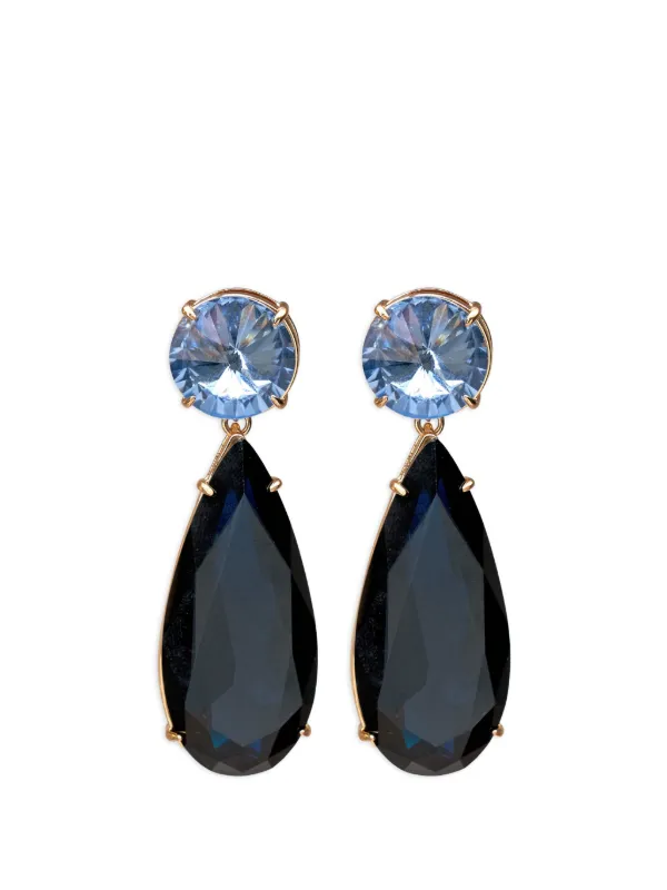 Carolina Herrera Crystal-embellished Drop Earrings in Blue