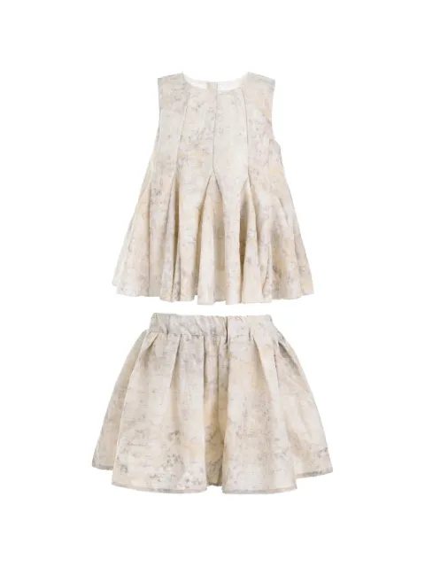 Sweet Cactus pleated blouse and skirt set