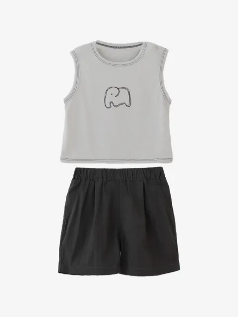 BANBLU elephant-motif tank top and shorts set