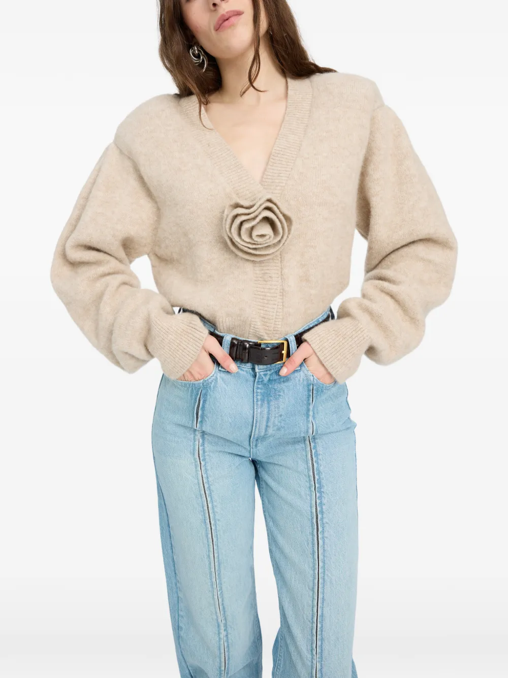 ROTATE BIRGER CHRISTENSEN Straight denim jeans met rits Blauw