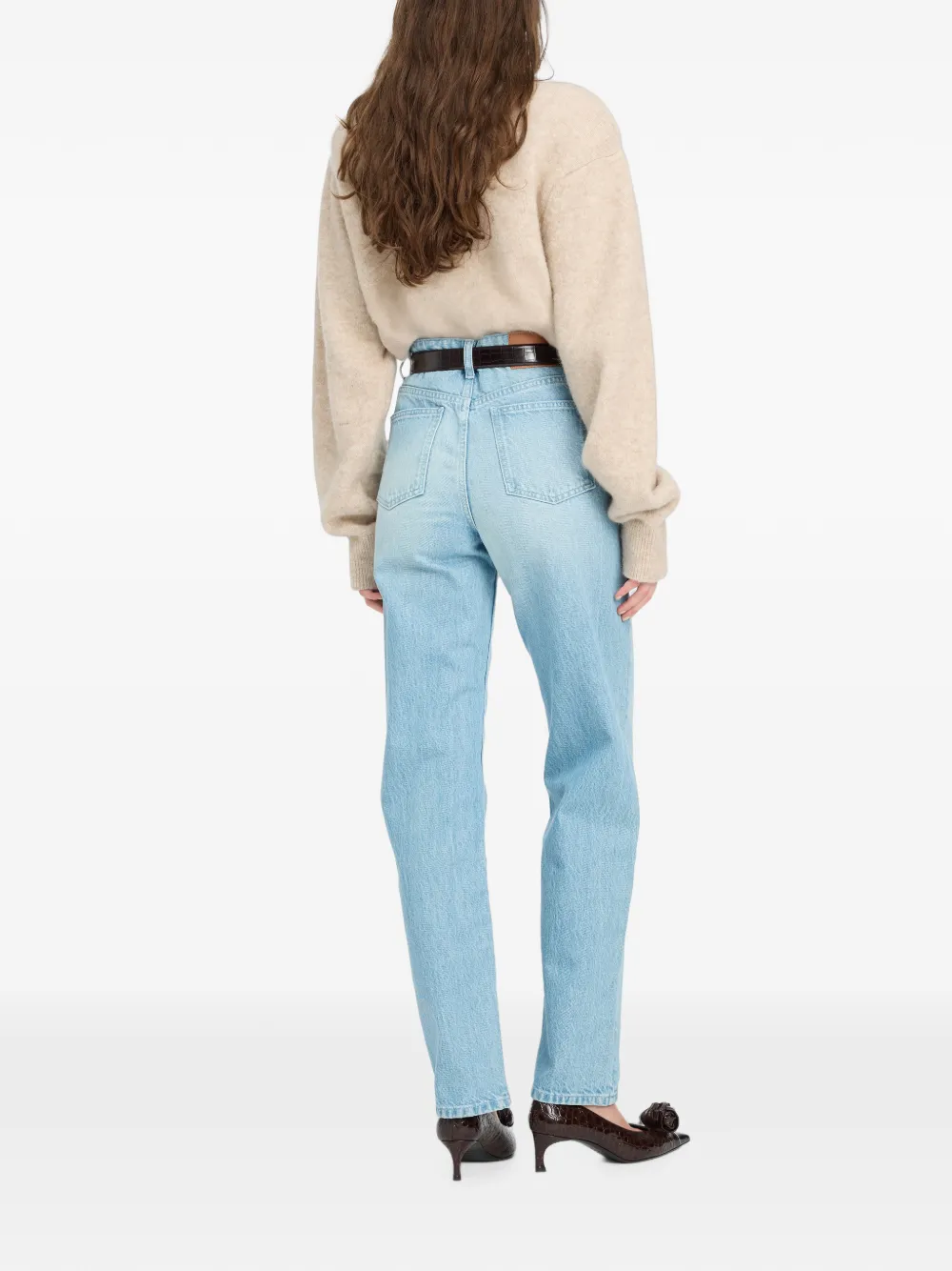 ROTATE BIRGER CHRISTENSEN Straight denim jeans met rits Blauw