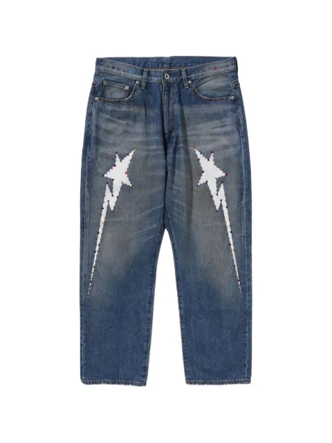 A BATHING APE® Color Stone crystal-embellished jeans