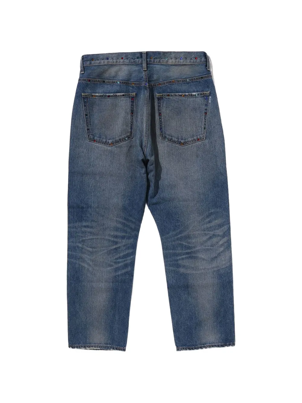 A BATHING APE Color Stone jeans verfraaid met kristallen Blauw