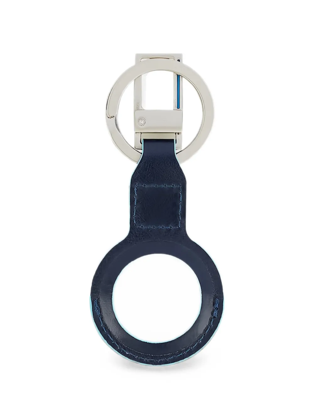 PIQUADRO logo-engraved leather keychain - Blu