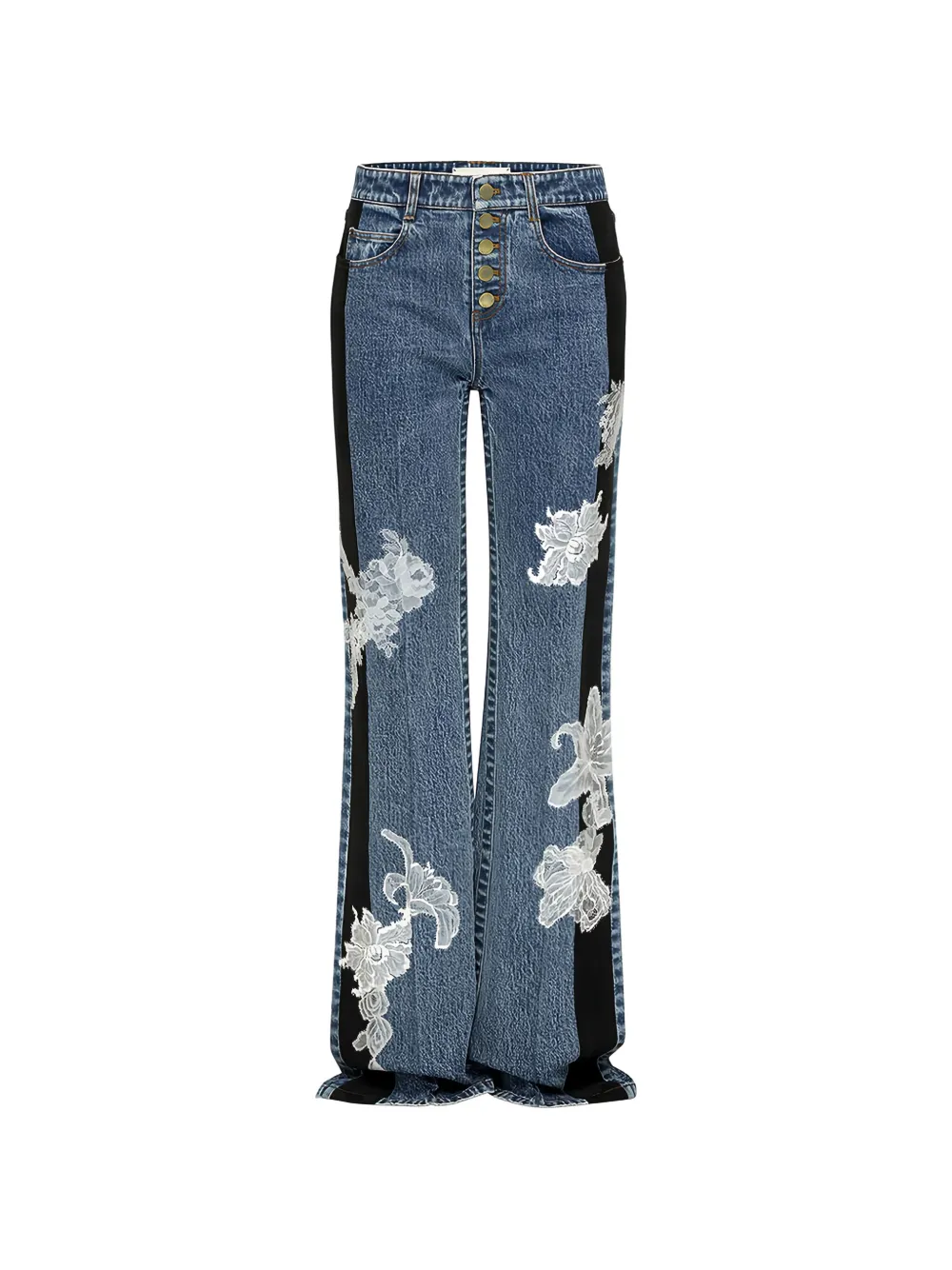 Hellessy Zion lace-patchwork jeans - Blu