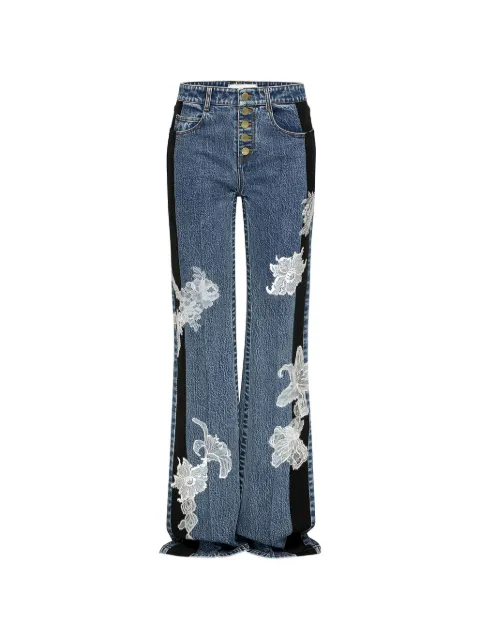 Hellessy Zion lace-patchwork jeans