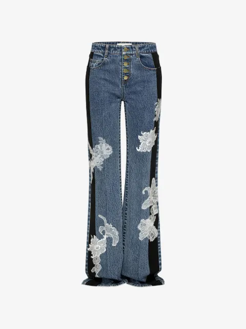 Hellessy Zion lace-patchwork jeans