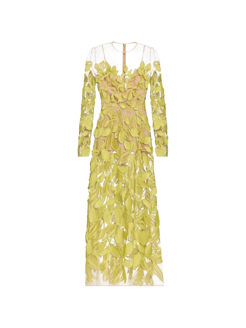 Elie Saab embroidered tulle maxi dress - Verde