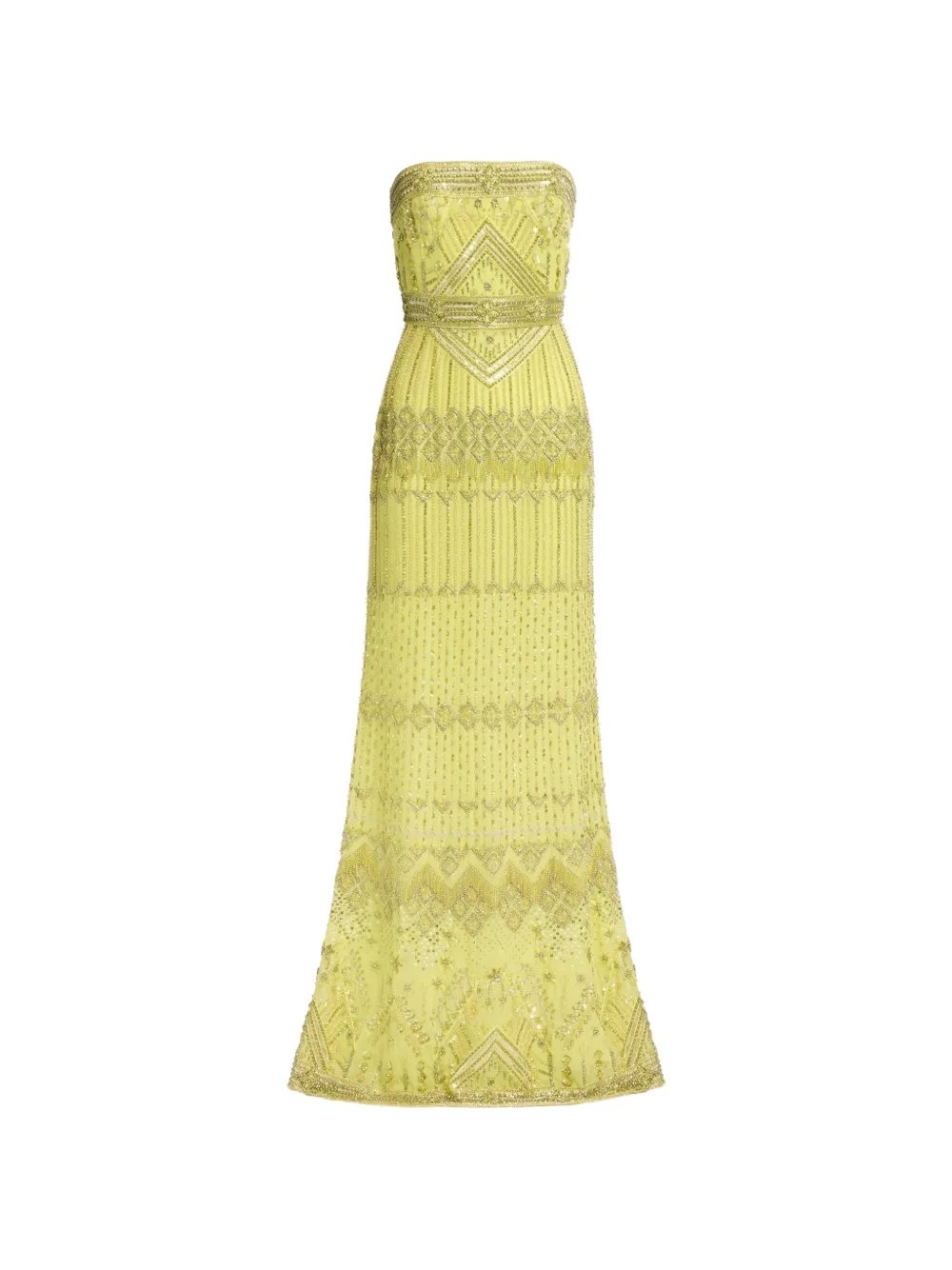 Elie Saab bead-embroidered strapless evening dress - Verde