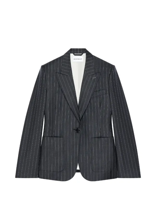 Givenchy Pinstriped Peak-lapel Blazer in Grey
