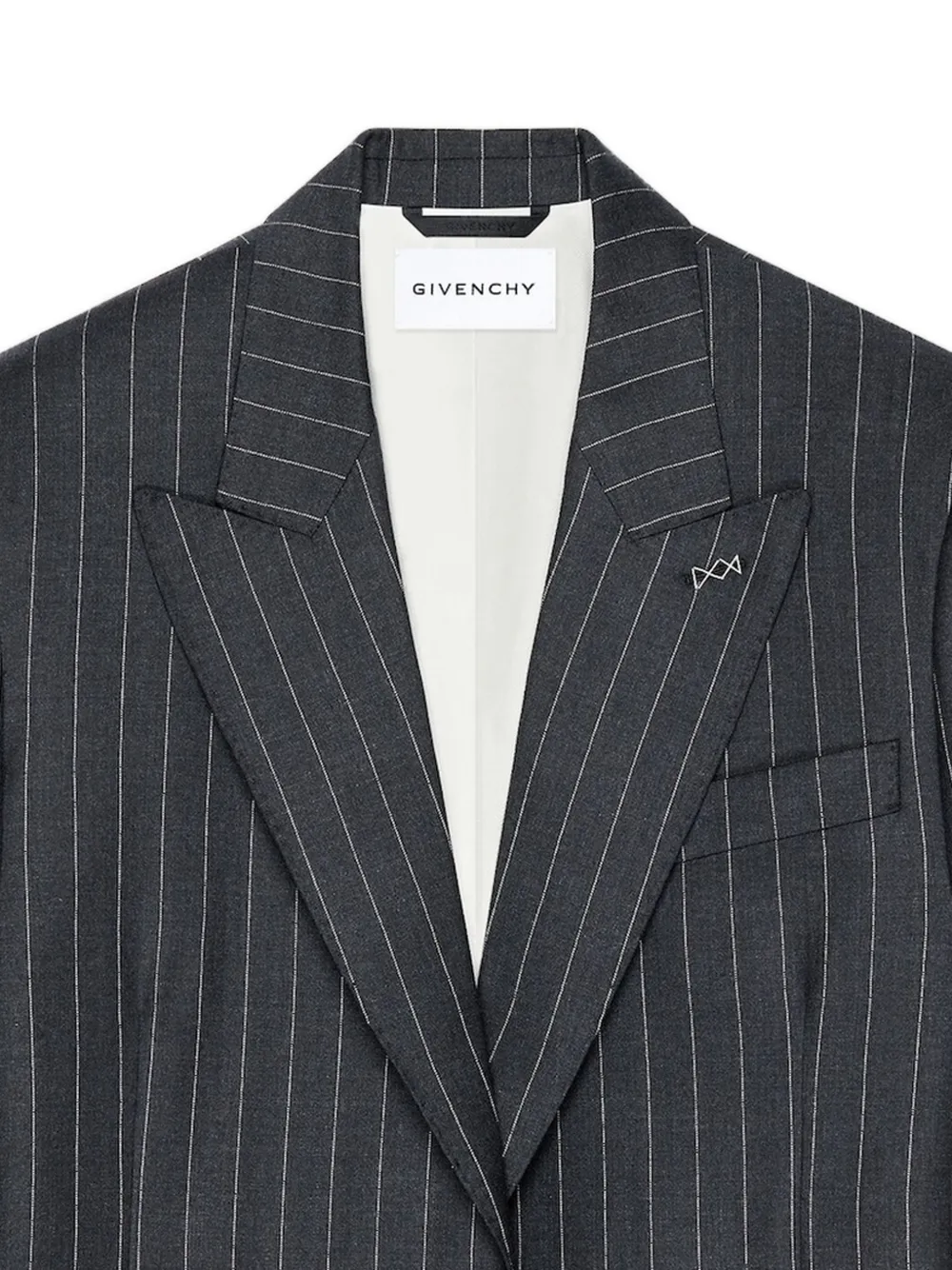 Givenchy Pinstriped Peak-lapel Blazer in Grey, view 2