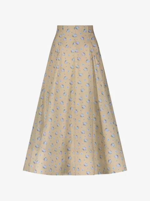 Lela Rose falda midi con estampado floral
