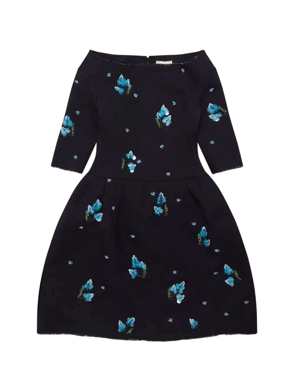 SHUSHU/TONG Minikleid mit Blumenstickerei - Schwarz