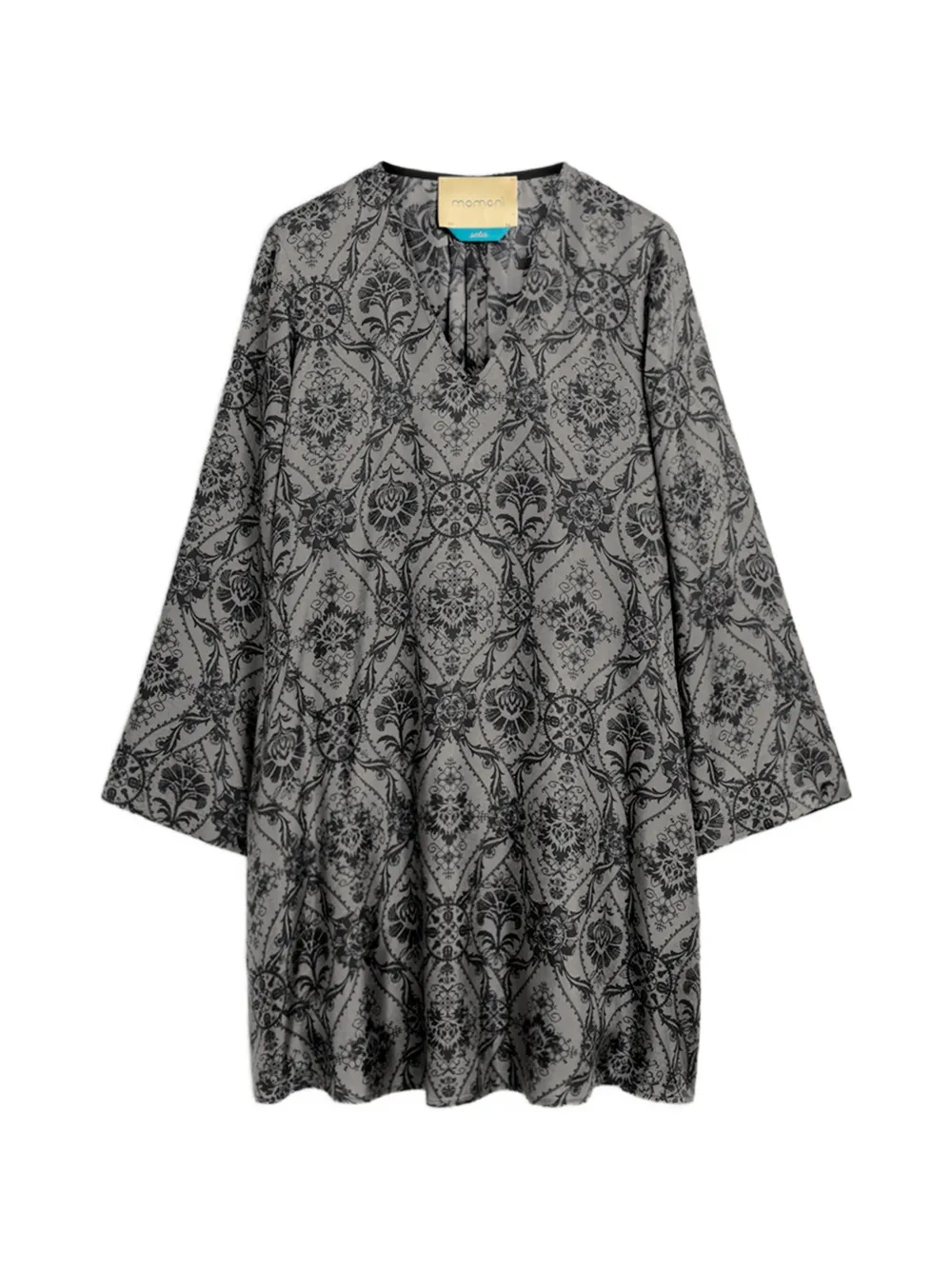 MOMONÌ Naela printed silk mini dress - Grigio