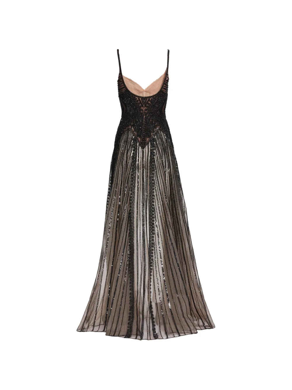 Elie Saab Jurk verfraaid met pailletten en geborduurde kralen Zwart