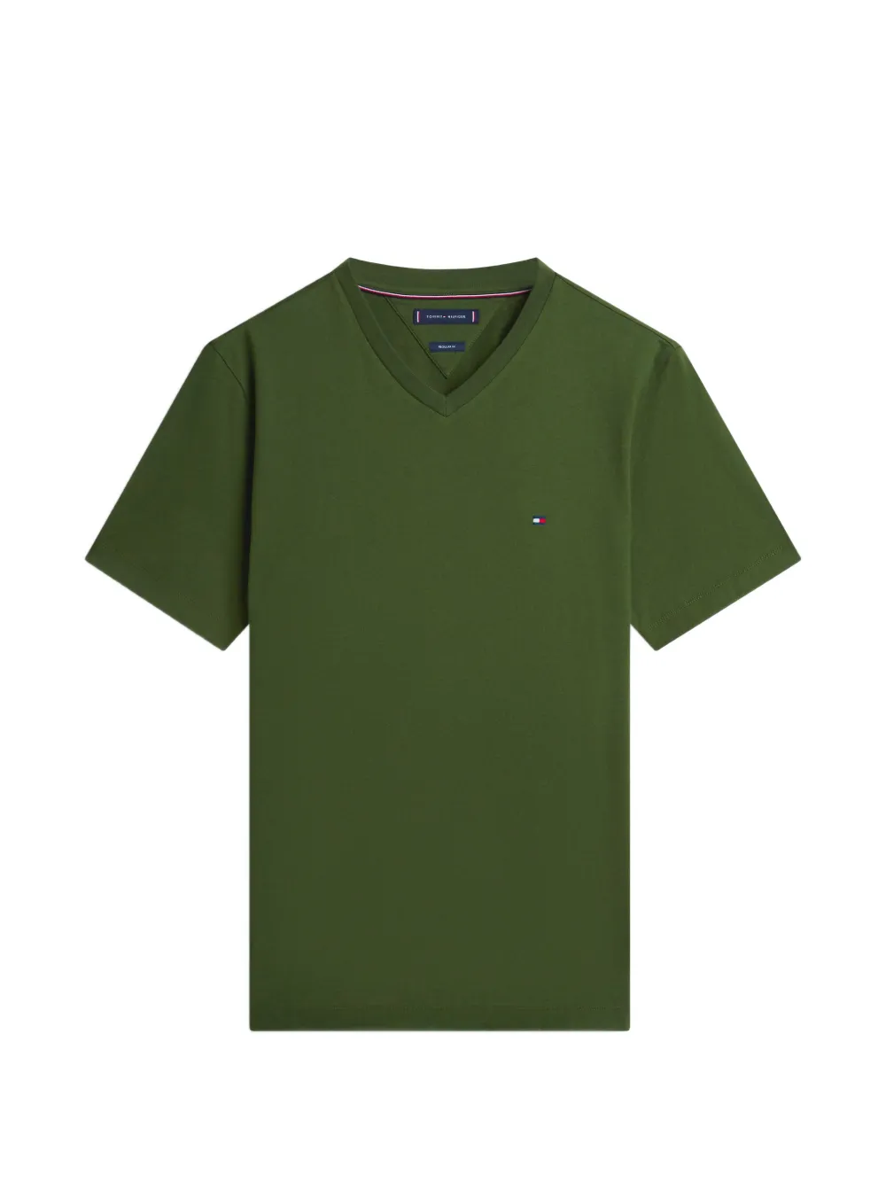 Tommy Hilfiger logo-embroidered V-neck T-shirt - Verde