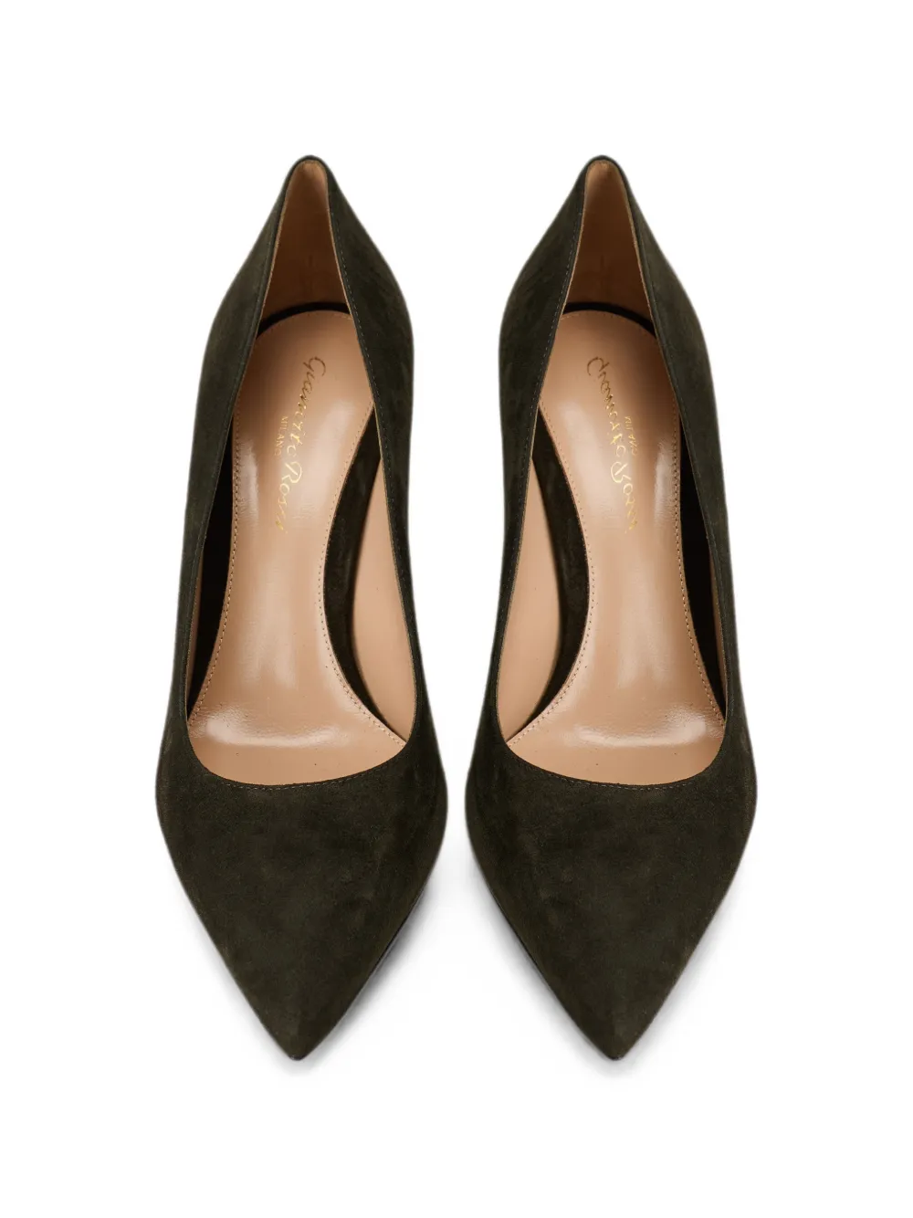 Gianvito Rossi Gianvito 70 pointed-toe suede heeled pumps Groen