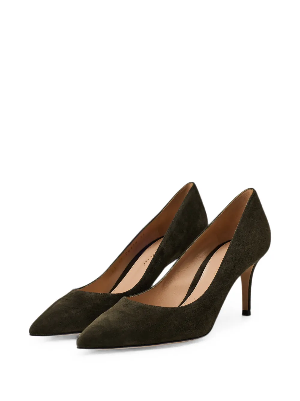Gianvito Rossi Gianvito 70 pointed-toe suede heeled pumps Groen