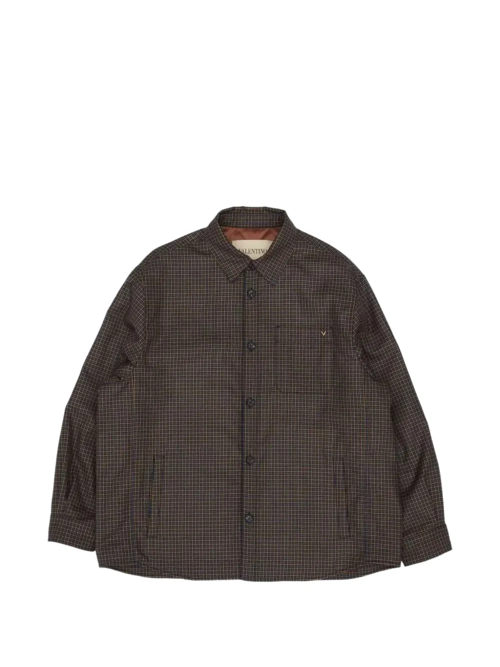 Valentino Garavani check virgin wool jacket - Marrone