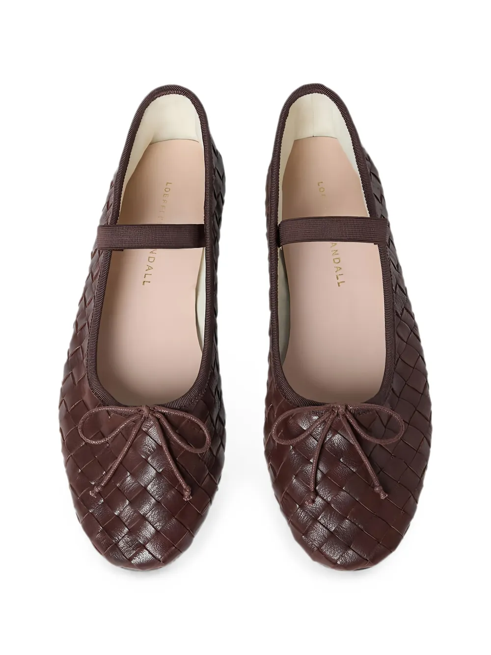 Loeffler Randall Leonie geweven ballerina's Bruin