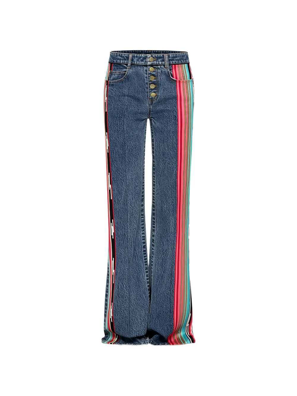 Hellessy Omar striped-trim straight-leg jeans - Blu
