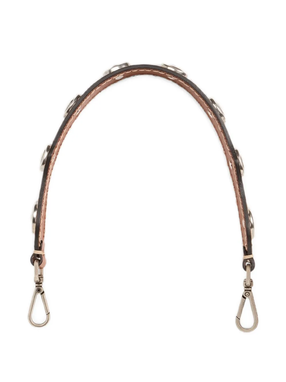 ETRO stud-embellished leather bag handle - Marrone