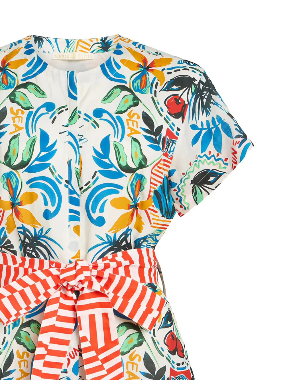 Marie Oliver Sable mini-blousejurk met bloemenprint Wit