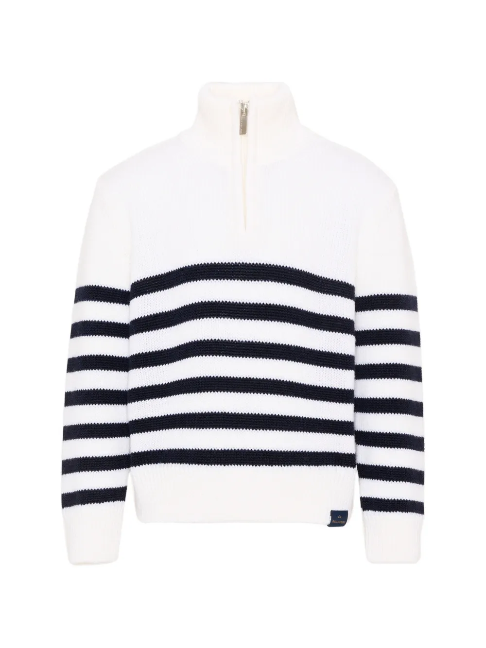 Paul & Shark Junior striped half-zip sweater - Bianco