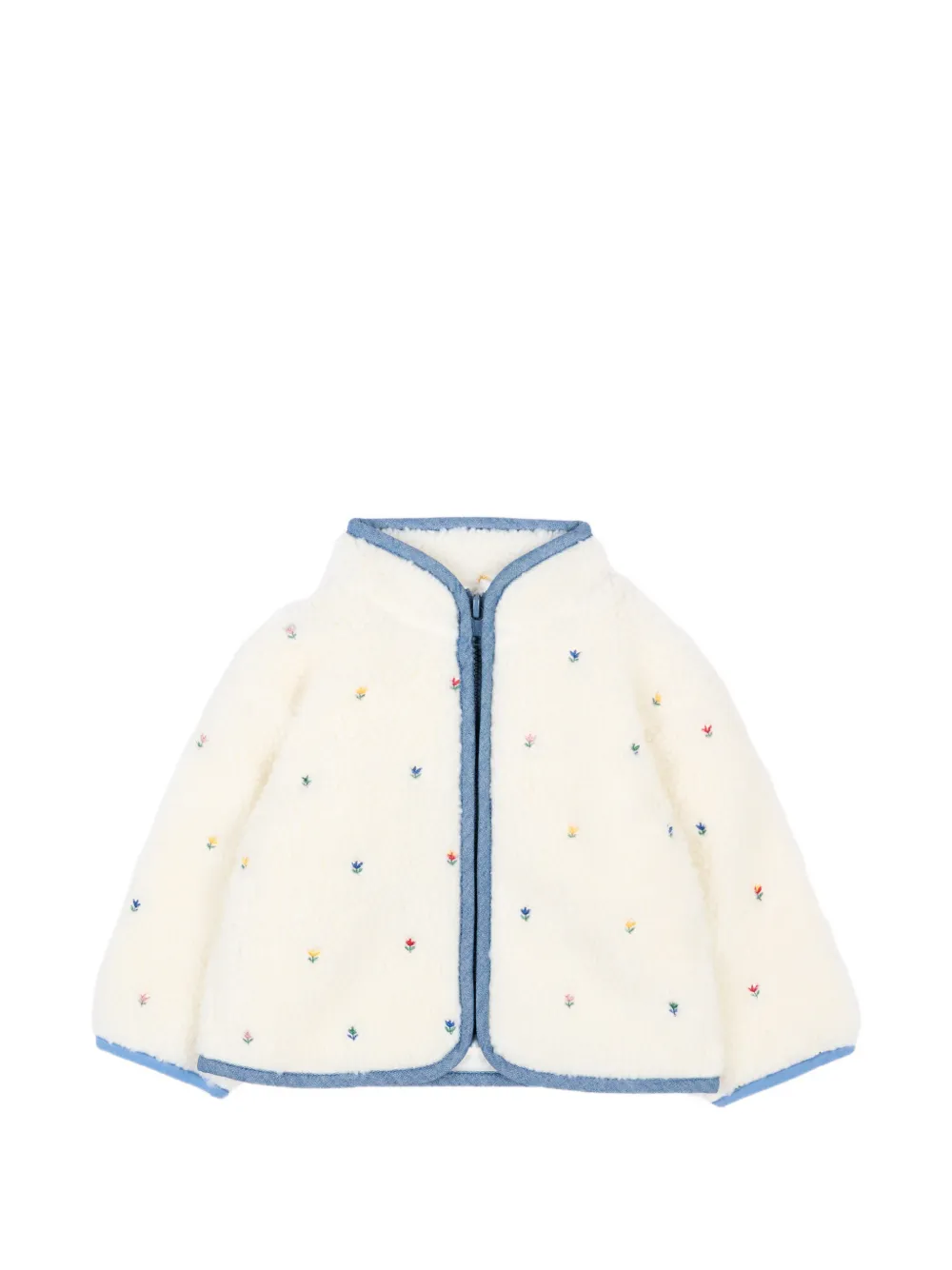 Stella McCartney Kids floral-embroidered jacket - Bianco