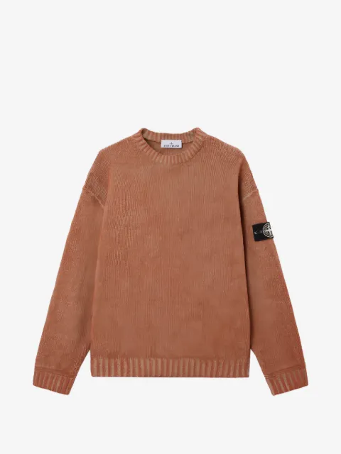 Stone Island logo-patch crew-neck sweater