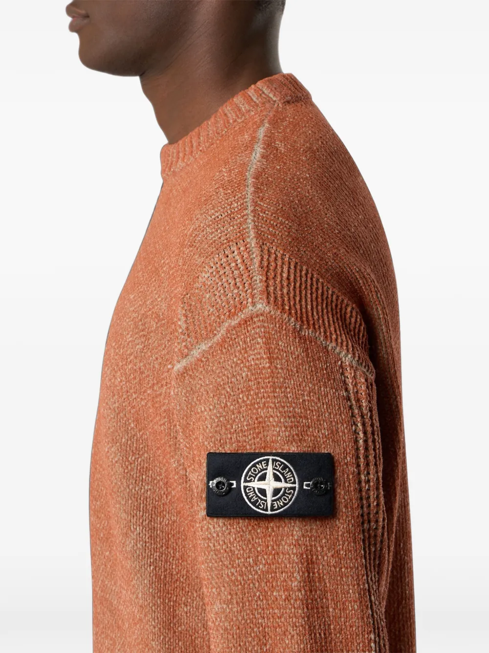 Stone Island Sweater met logopatch Bruin