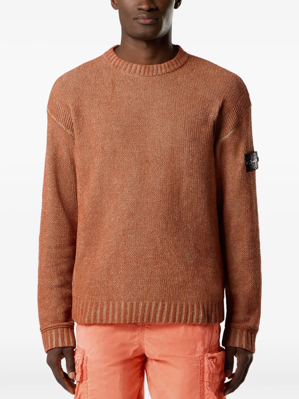 Stone Island Sweater met logopatch Bruin