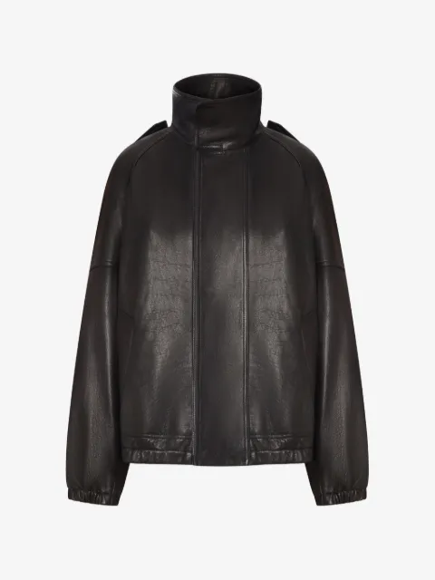 Saint Laurent high-neck oversized leather jacket