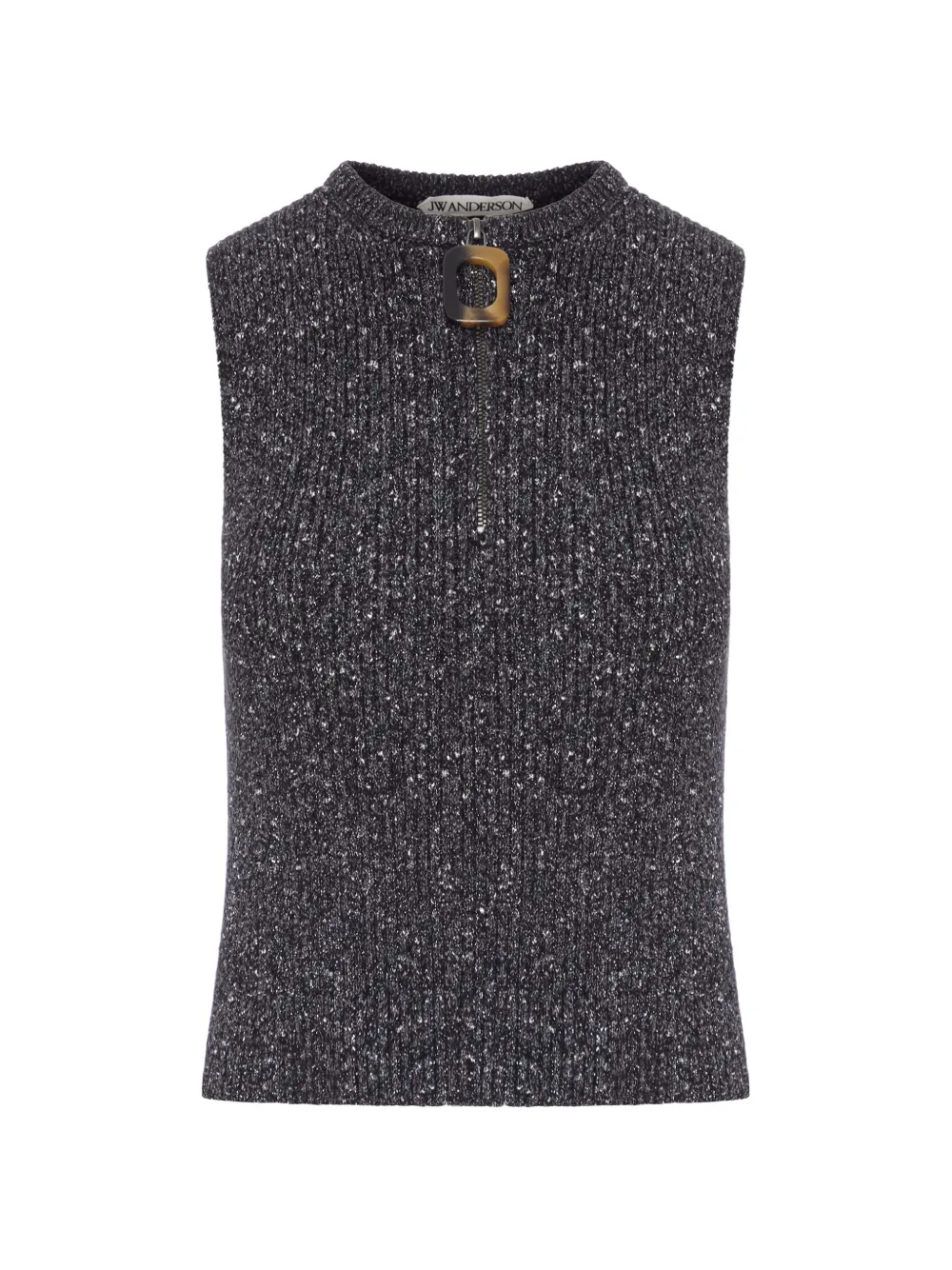 JW Anderson Ribgebreide top met rits Grijs