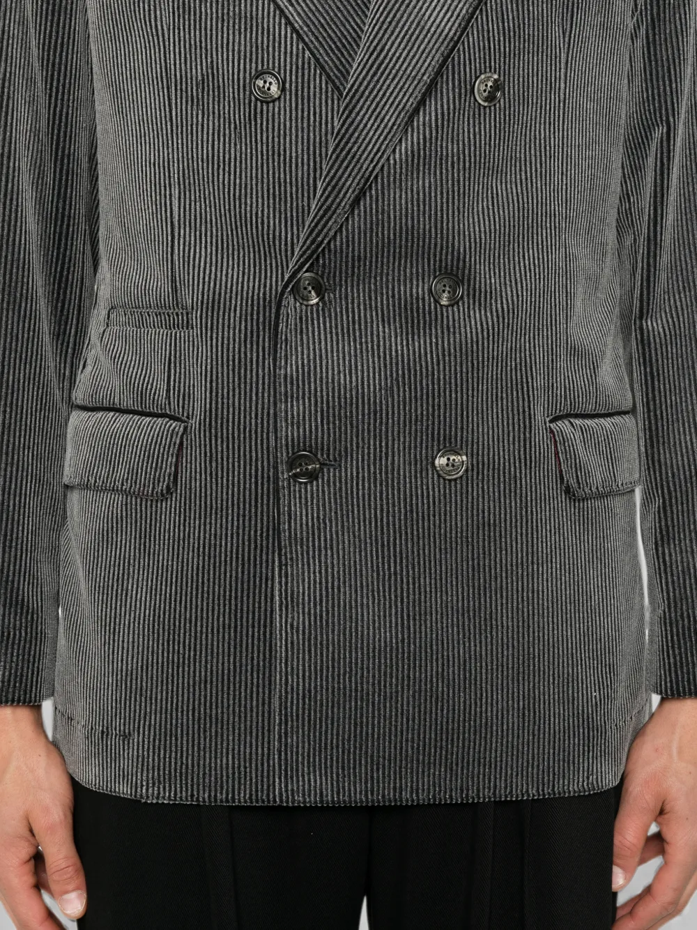 Brunello Cucinelli Ribfluwelen blazer Grijs